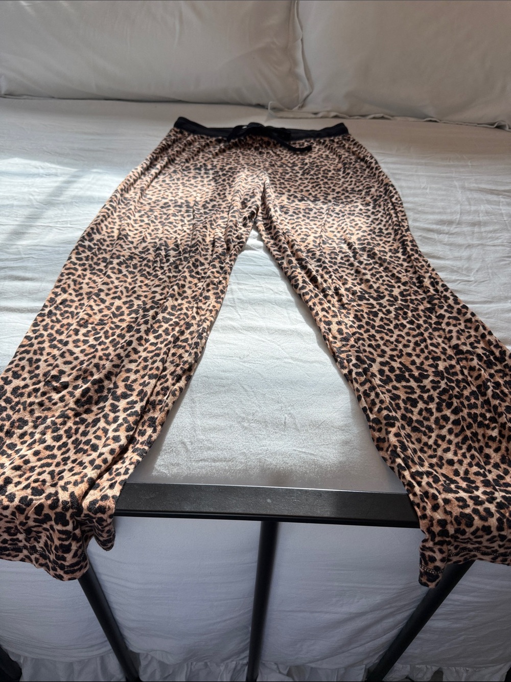 Rene Rofe Leopard Print Lounge Pants in Tan & Black